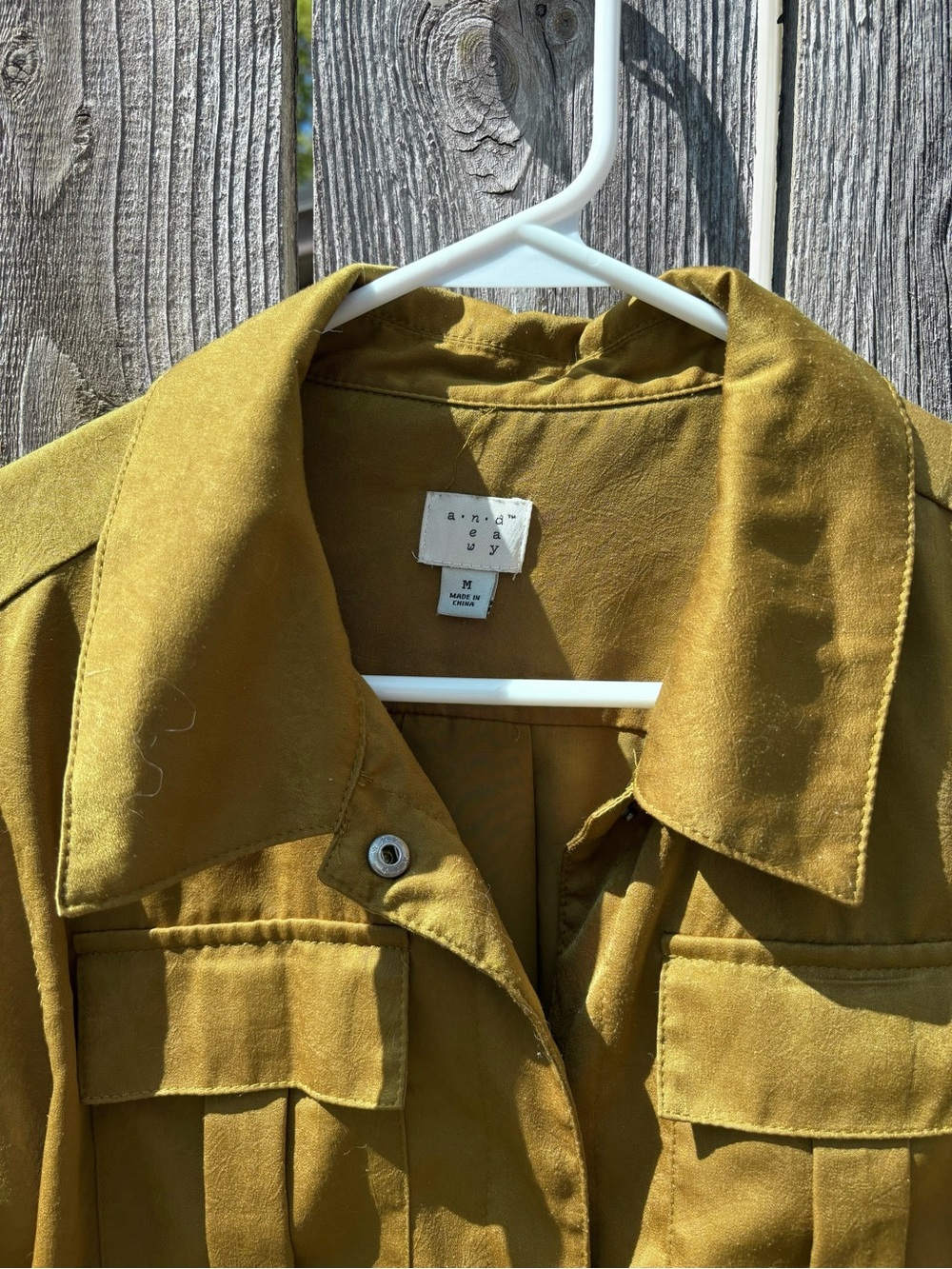 Women's Olive Golden Utility Shirt Jacket - Picture 3 of 5